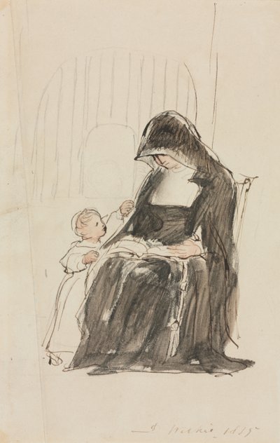 Rahibe Bir Çocuğa Okuma, 1835. by David Wilkie