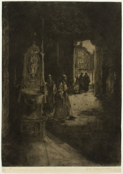 Kilise İçi, Venedik, Kuzey İtalyan Setinden on altı plaka by David Young Cameron