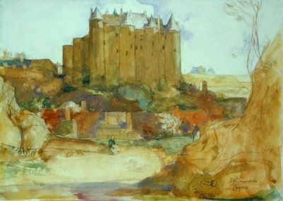 Luynes on the Loire (kağıt üzerine kurşun kalem üzerine sulu boya) by David Young Cameron