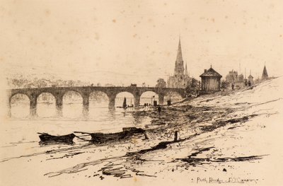 Perth Köprüsü (gravür) by David Young Cameron