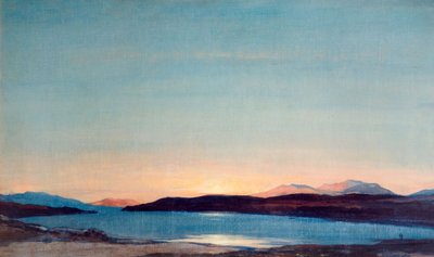 Gün Batımı, Loch Rannoch, 1923. by David Young Cameron