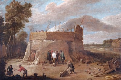 Figürlü Kireç Fırını (tuval üzerine yağlıboya) by David Teniers the Younger