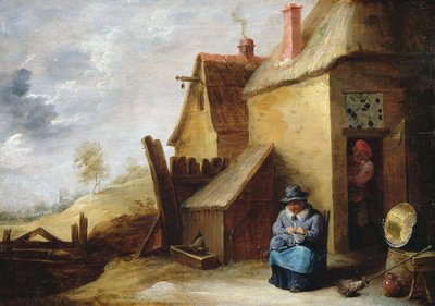 Bir manzara içinde kulübe (panel üzerine yağlıboya) by David the Younger Teniers