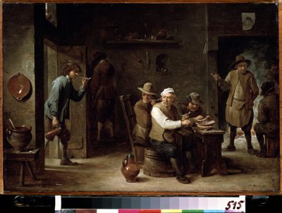 Tavernada. David Tenier the Younger (1610-1690) tarafından yapılan resim. Ahşap üzerine yağlı boya, 36,2 x52.6 cm, 1640 civarı. Flaman okulu, Barok sanatı. Puşkin Güzel Sanatlar Müzesi, Moskova. by David Teniers the Younger