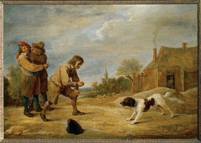 Köpekli çiftçi çocuk by David the Younger Teniers
