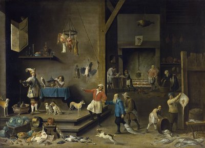 Mutfak - David Teniers, Genç (1610-1690). Tuval üzerine yağlıboya by David Teniers the Younger