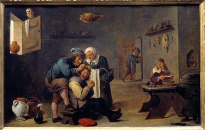 Tıp: “” Cerrahi operasyon”” David Teniers II genç (1610-1690) (ec.flam.) Güneş tarafından tablo. 0,33x0,25 m Madrid, Prado Müzesi by David Teniers the Younger