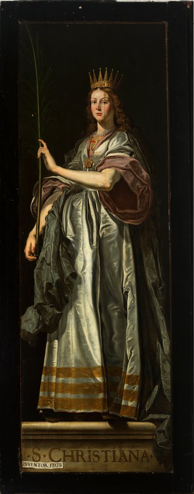 Parish kilisesi (Bizim Leydi Bölge Kilisesi). İç mekan. tablo. triptik. Yaşlı David Teniers. Arka uç. Christiana. by David Teniers the Younger