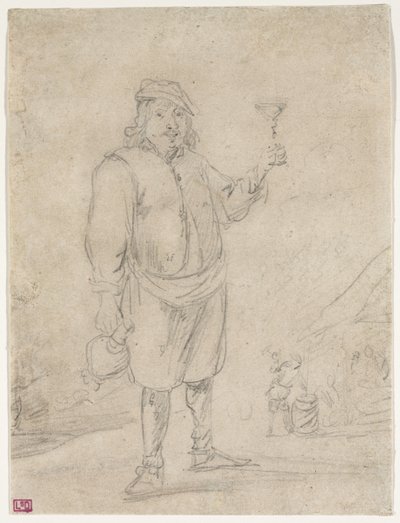 Bir Kadeh Şarap Yükselen Köylü, 1644 dolayları by David Teniers the Younger