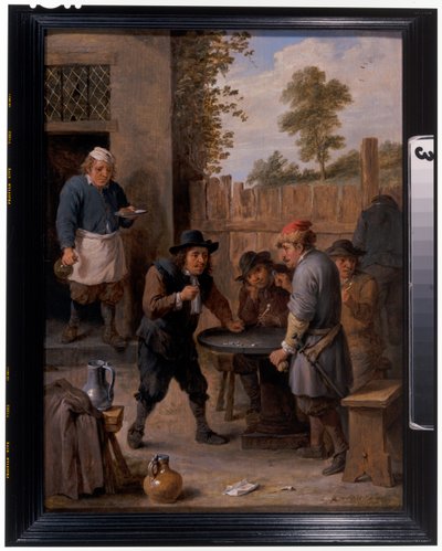 Bir hanın önünde zar oynayan köylüler by David the Younger Teniers