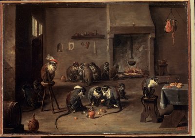 Mutfakta maymunlar. David Teniers