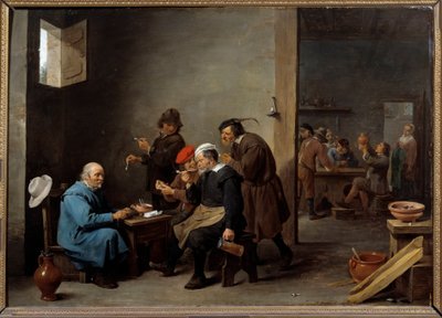 Beyaz şapkalı adam Bir handa pipo içen bir grup adam. David Teniers II