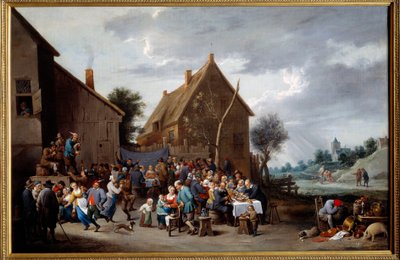 Köy düğünü. David Teniers II dit Le Jeune (1610-1690) Ec