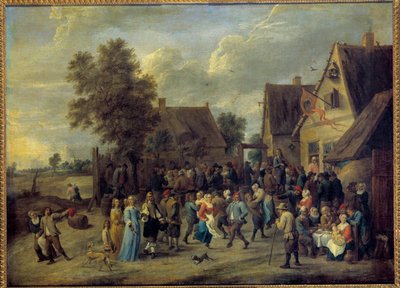 Aristokrat çiftle Köy Partisi Tablosu David Teniers II (1610-1690) Sun. 0,8x1,09 m. by David Teniers the Younger
