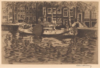 Demirli yelkenli ile kanal by David van Hessen (signed by artist)