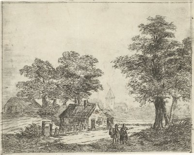 Yürüyüşçüler ile manzara by David van der Kellen
