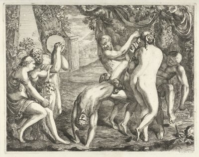 Bir Bacchanal ile Peyzaj by David van der Plas