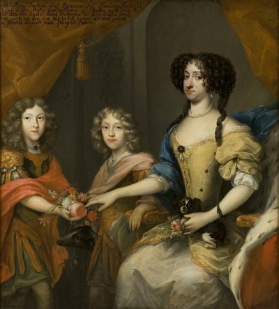 Anna Sofia, Danimarka prensesi, Saksonya seçmeni, oğulları Johann Georg ve Friedrich August ile birlikte, c.1680 by David von Krafft