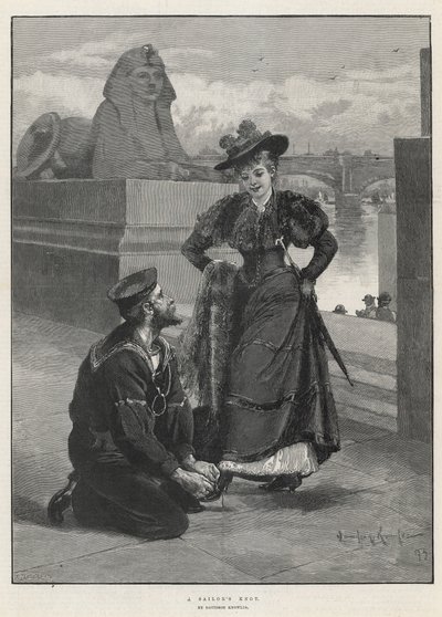 Bir Denizci Düğümü (gravür) by Davidson Knowles