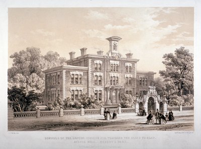 Kör insanlara öğretmek için London Society Schools, Avenue Road, Marylebone, London, c1860. by Day and Son