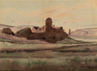 Pueblo Palamut Harabesi, Chaco Kanyonu, New Mexico, 1888. by De Lancey Gill