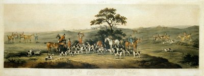 Tilki avı, plaka 3, Thomas Sutherland (1785-1838) 1817 (renkli taş) tarafından oyulmuş by Dean Snr. (after) Wolstenholme