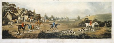 Tilki avı, plaka 4, Thomas Sutherland (1785-1838) 1817 (renkli taş) tarafından oyulmuş by Dean Snr. (after) Wolstenholme