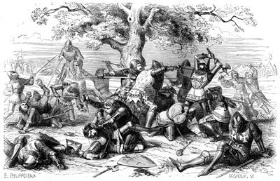 Otuz Fransız şövalyesi İngilizlerle savaşıyor, Brittany, Fransa, 1351 1882-1884 by Deghouy