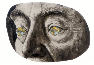 Küre gözleri, 2016 (kolaj) by Deirdre Kelly