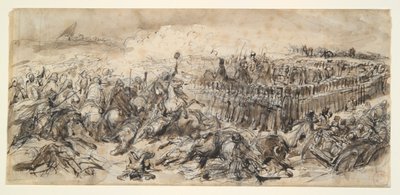 Savaş Sahnesi (Arapların saldırısına karşı 2. Hafif Süvari Çalışması) by Denis Auguste Marie Raffet