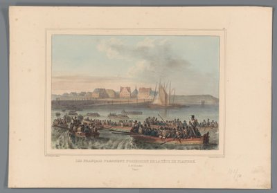 Fransen veroveren het Vlaams Hoofd, 1832 Fransızlar Flanders'ın başını ele geçirdi (nesne üzerine başlık) Raffet tarafından Antwerp Kalesi kuşatması sırasında doğadan yapılan çizimler (nesne üzerine seri başlığı) by Denis Auguste Marie Raffet