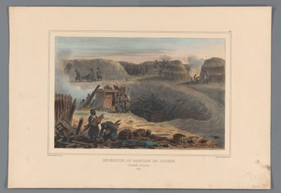 Militairten binnen een kalesi, 1832 Toledo Burcu'nun İç Mekanı (nesne üzerine başlık) Raffet tarafından Antwerp Kalesi kuşatması sırasında doğadan yapılan çizimler (nesne üzerine seri başlığı) by Denis Auguste Marie Raffet
