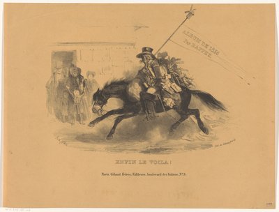 At sırtında Postillion Her neyse le voila! (nesne üzerine başlık) Album de 1836 (nesne üzerine seri başlığı) by Denis Auguste Marie Raffet