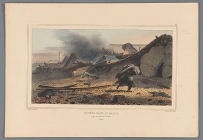 Ruïnes, 1832 Bagne Harabeleri (nesne üzerine başlık) Raffet tarafından Antwerp Kalesi kuşatması sırasında doğadan yapılan çizimler (nesne üzerine seri başlığı) by Denis Auguste Marie Raffet