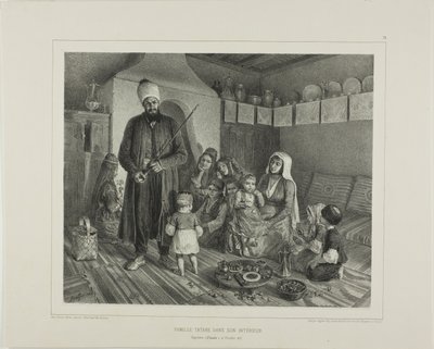 Tatar Ailesi Evlerinde, Kapskhor, Kırım, 21 Ekim 1837 by Denis Auguste Marie Raffet