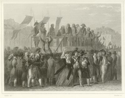 Volunteers enlisting  by Denis Auguste Marie Raffet