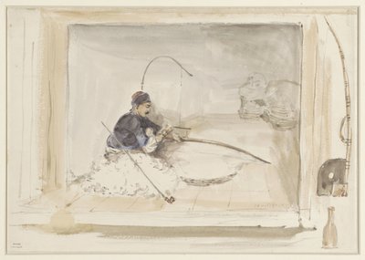Oturan pamuk işçisi by Denis Auguste Marie Raffet