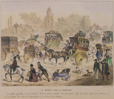 Ülkeye hareket, on dokuzuncu yüzyılın ortası (renkli taş) by Denis Clement Pruche