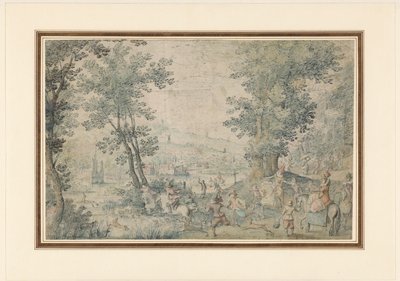 Geyik avı ile Brüksel yakınlarındaki manzara by Denis van Alsloot (possibly)
