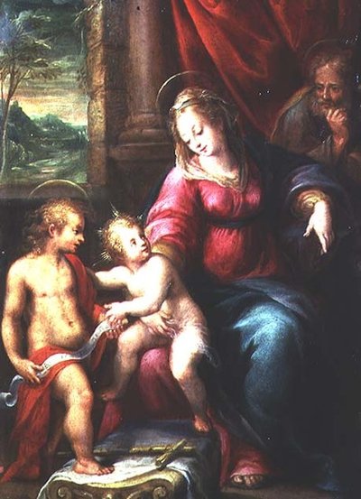 Vaftizci Yahya ile Madonna ve Çocuk by Denis Calvaert
