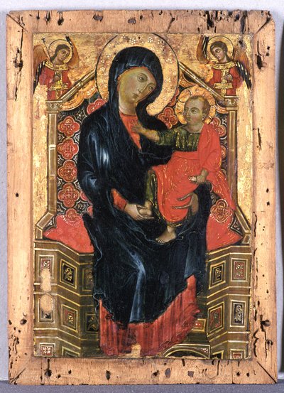 Enthroned Madonna with Child and iki Angels, c.1300 (kavak ağacı üzerinde tempera) by Deodato Orlandi Deodato Orlandi
