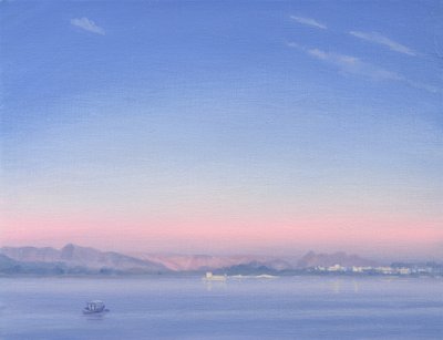Piccola Gölü üzerinde şafak by Derek Hare
