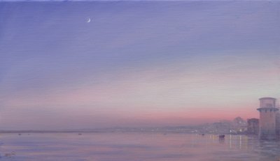 Varanasi üzerinde ay by Derek Hare