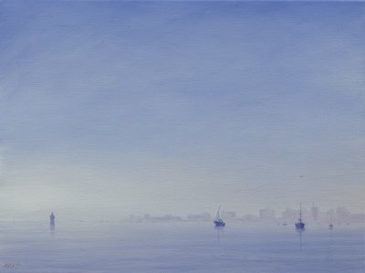 Mumbai Limanı (canva üzerine yağlı boya) by Derek Hare