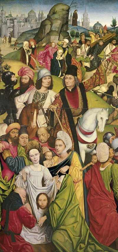 Aziz Veronica ve Bir Grup Şövalye by Derick Baegert