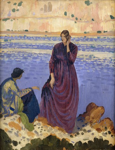 Deniz Kenarında Kayaların Üzerinde İki Kadın, by Derwent Lees