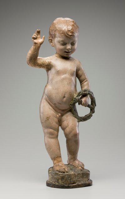 Christ Child (çok renkli süslemeli sıva) by Desiderio da Settignano