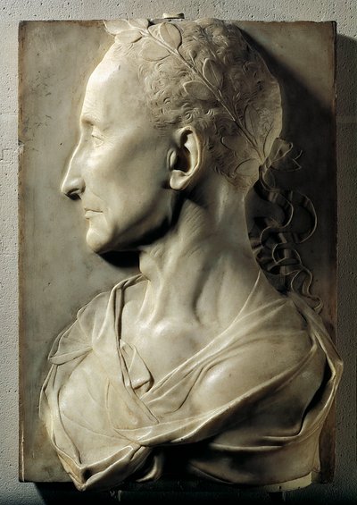 Bir zamanlar Jules Cesar olarak bilinen bir Laure adamının profili. Desiderio Settignano