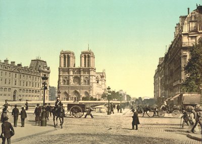 Notre Dame ve St. Michael Köprüsü, Paris, Fransa, c.1900 by Detroit Publishing Co.