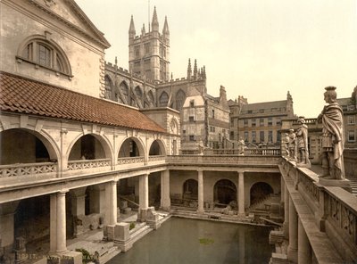 Roma Hamamları ve Manastırı, Bath, c.1890-1900 (fotokrom baskı) by Detroit Publishing Co.